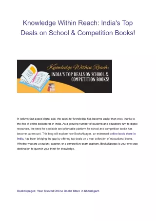 Knowledge Within Reach: India's Top Deals on School & Competition Books!