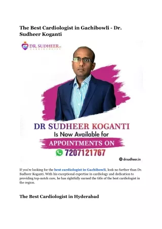 Heart Health Revolution_ Discover Gachibowli's Best Cardiologist