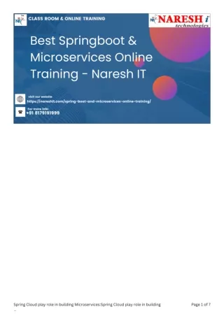 Best Spring Boot & Microservices Online Training - NareshIT