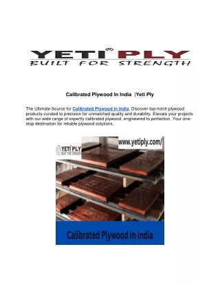 Calibrated Plywood In India