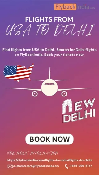 Flights From USA To Delhi