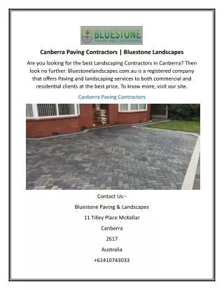 Canberra Paving Contractors  Bluestone Landscapes