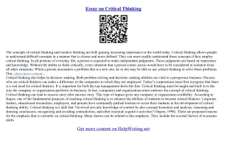 critical essay writing