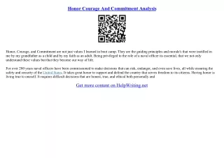 honor courage commitment essays