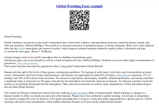 sample essay global warming