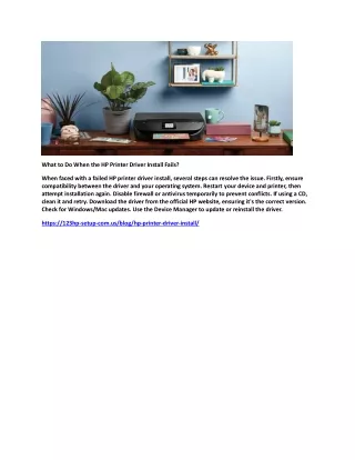 What to Do When the HP Printer Driver Install Fails