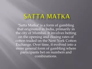 Satta Matka