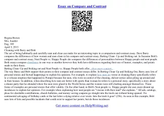 comparison essays topics