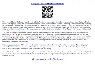 essay on civil rights movement
