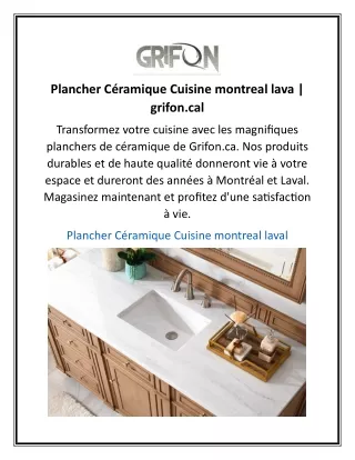 Plancher Céramique Cuisine montreal lava  grifon.cal