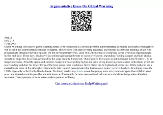 argumentative essay global warming