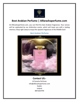 Best Arabian Perfume  Alfarashaperfume