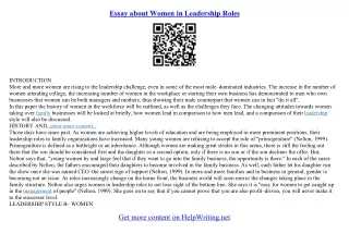 leadership essay introduction