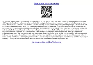 persuasive essay sample high school