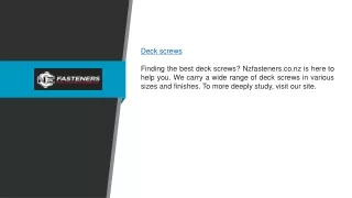 Deck Screws Nzfasteners.co.nz