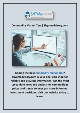 Commodity Market Tips | Shyamadvisory.com