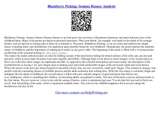 blackberry picking essay