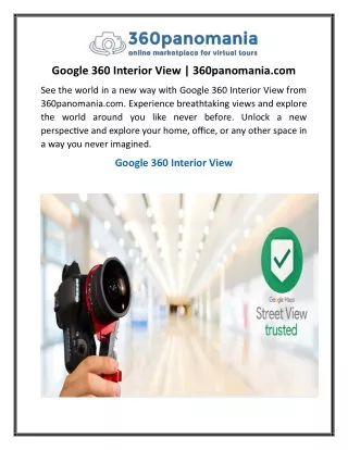 Google 360 Interior View | 360panomania.com