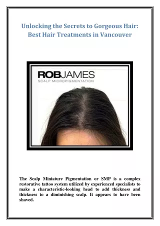 Unlocking the Secrets to Gorgeous Hair Best Hair Treatments in Vancouver
