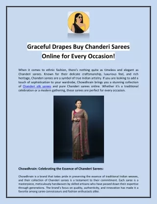 Graceful Drapes Buy Chanderi Sarees Online for Every Occasion!