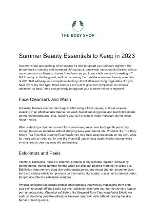 Summer Beauty Essentials to Keep in 2023