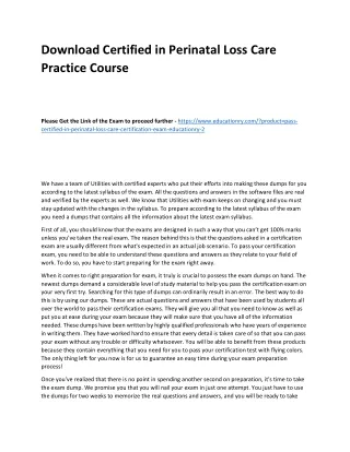 Download Certified in Perinatal Loss Care Practice Course