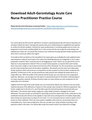 Download Adult-Gerontology Acute Care Nurse Practitioner Practice Course