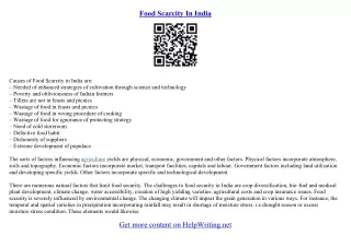 essay on food security in india