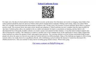 school uniforms essay ideas