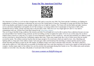 essay on the civil war