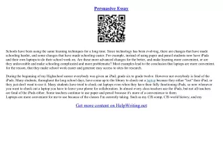 persuasive essay examples 5th grade