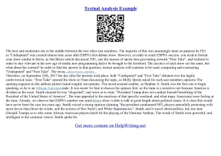 example textual analysis essay