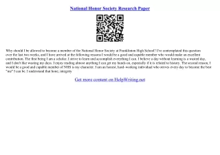 national honor society high school essay