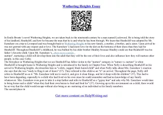 essays on wuthering heights