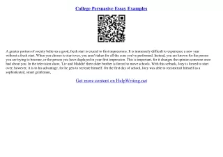 persuasive essay examples college