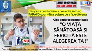 Fii Conștient, Nu Dependent ! Si Alege Viața ! CAMPANIE ANTIDROG