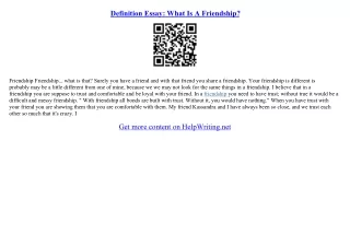 definition essay on friendship