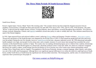 south korea essay