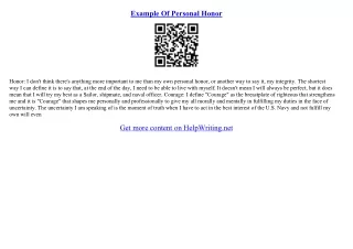 honor definition essay