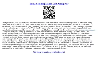 essay on propaganda