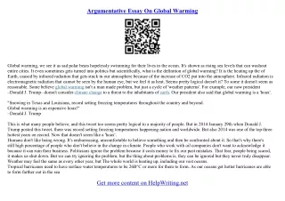 essay global warming