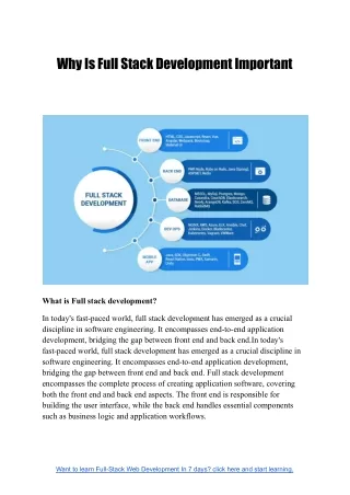 Is Full stack development worth it and can you learn it in 7 days (Yes!!)