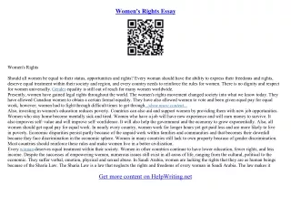 women rights essay