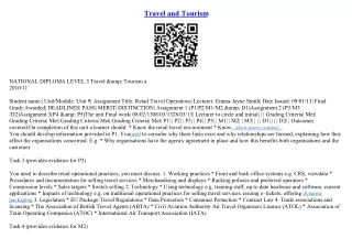 travel and tourism essay