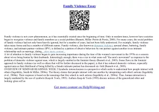 family violence essay