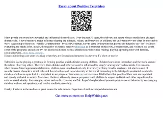 essay on the television