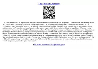 what is literature essay