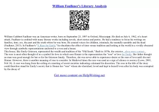 william faulkner essay