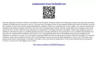 argumentative essay topics on health