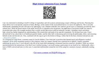 high school application essay examples